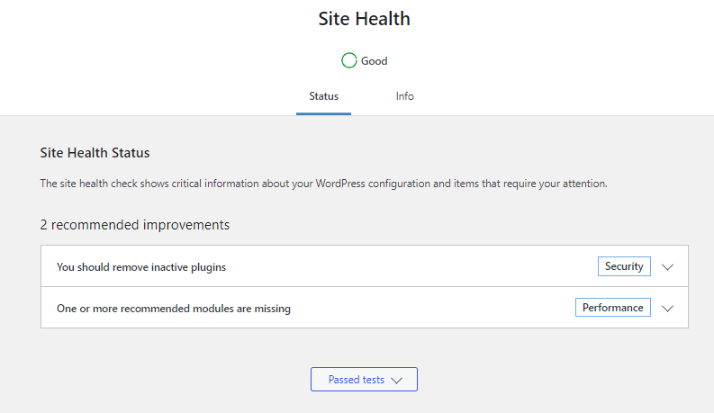 Site Health help in Updating WordPress Regularly