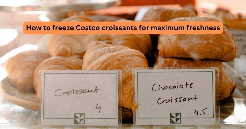 Costco Croissants Inside the Transparent Glass box with a note showing outside a simple Croissants and Chocalate Flavor