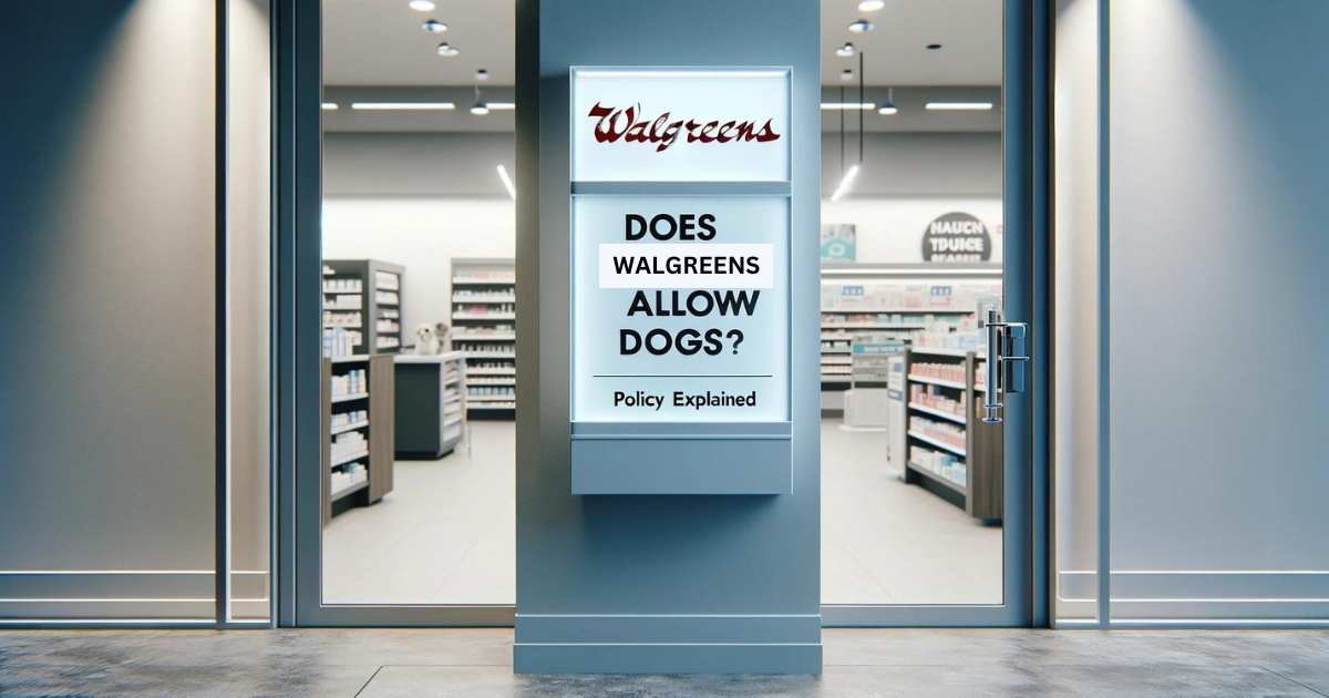 An Entrance Door with Text "Does Walgreens Allow Dogs Policy Explained"